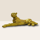 HAND N ART Sitting Golden Panther Figurine | Big Golden Panther | Golden Panther for Home Decor Showpiece Decorative Showpiece 22"